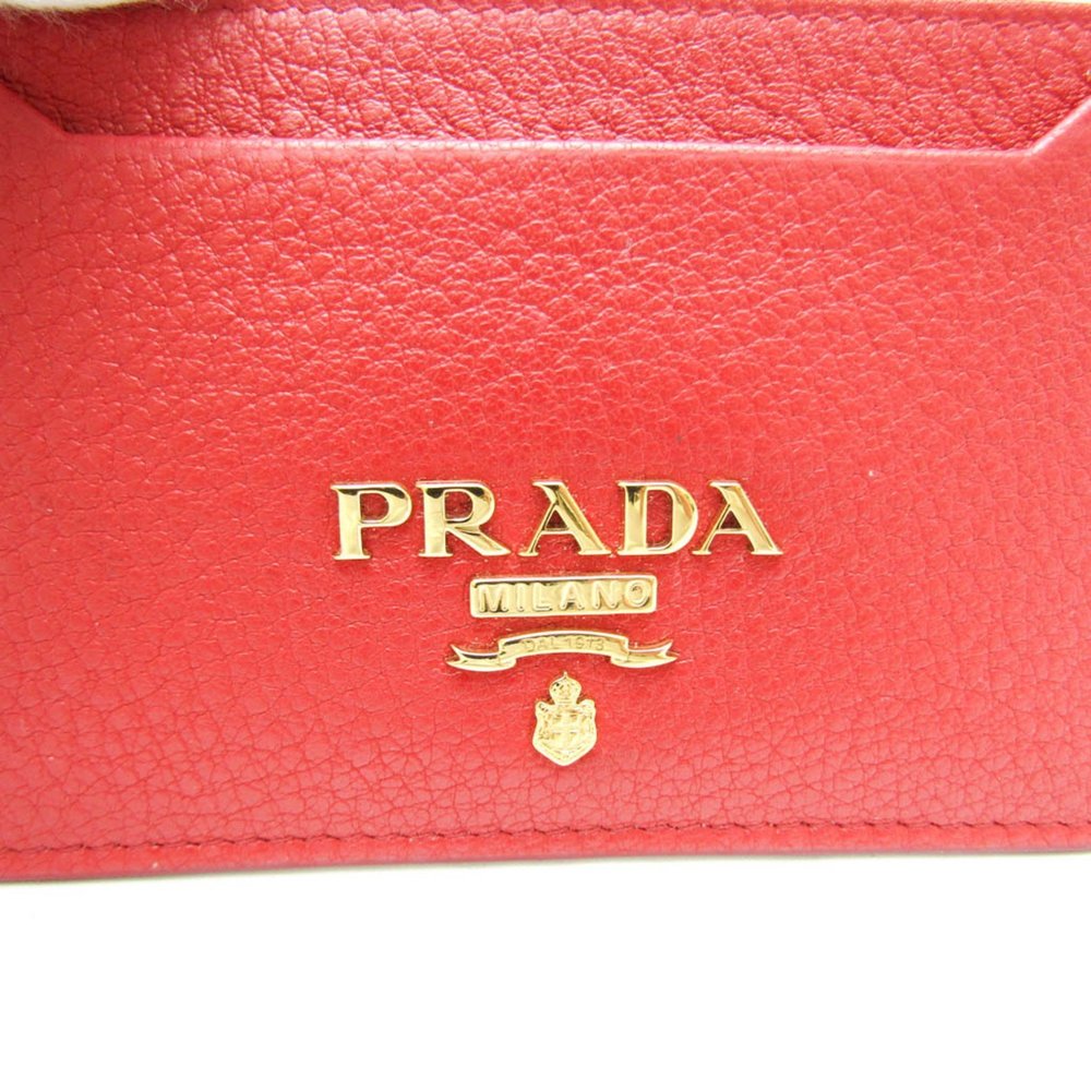 Prada 1MC208 Leather Card Case Red Color - Picture 6 of 10